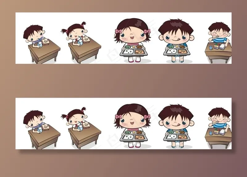 吃东西的小朋友图片cdr矢量模版下载