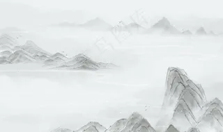 山水国风古风背景海报素材图片