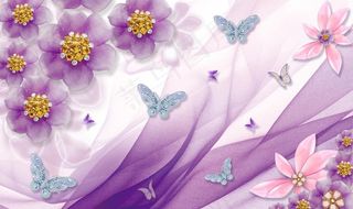 珠宝花卉背景墙图片