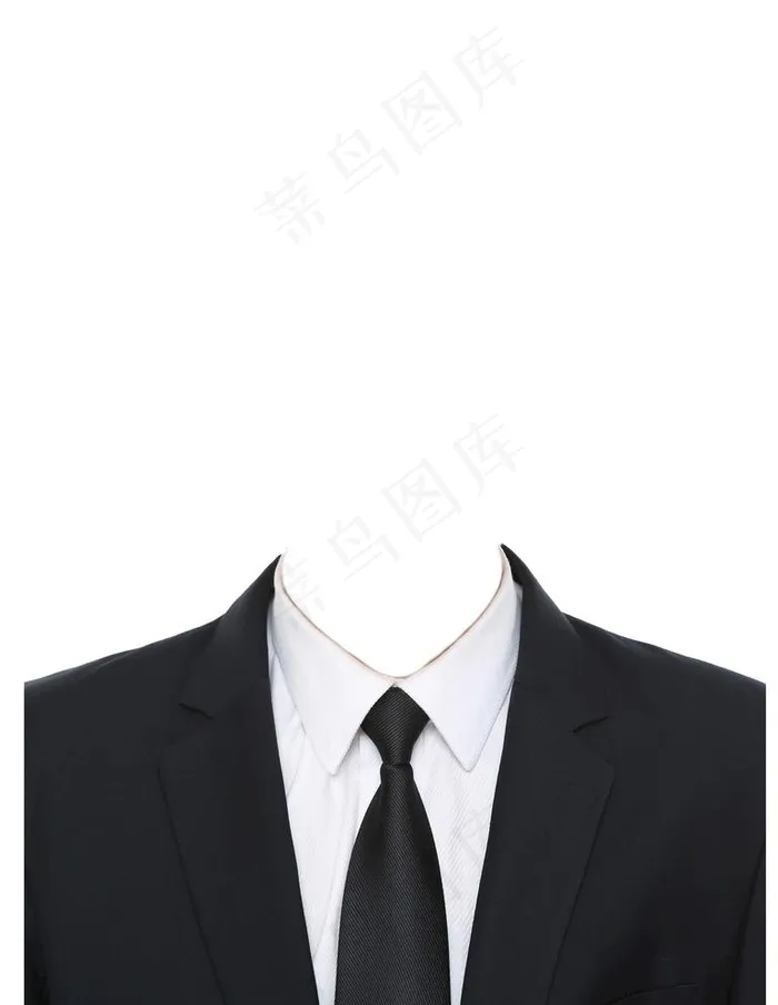 男士西服证件照图片psd模版下载