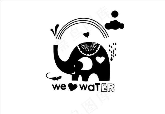 大象墙贴矢量图图片cdr矢量模版下载