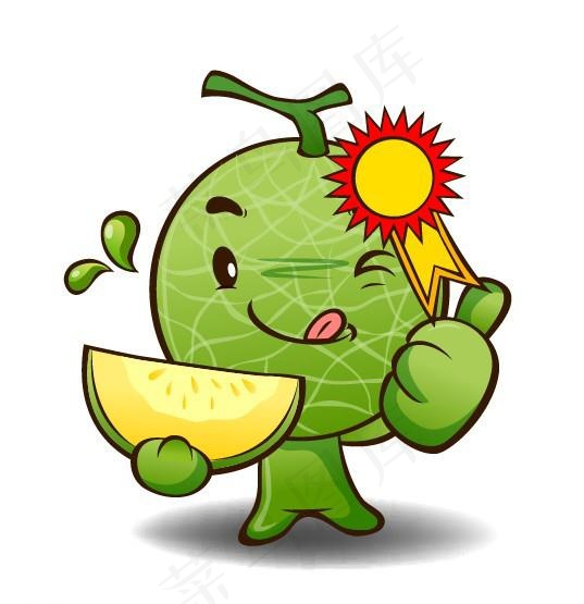 卡通哈密瓜矢量图图片