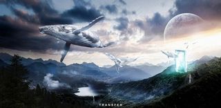 创意高级合成超现实鲸鱼海报图片