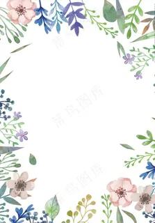 清新水彩植物背景图片 清新水彩植物背景图片