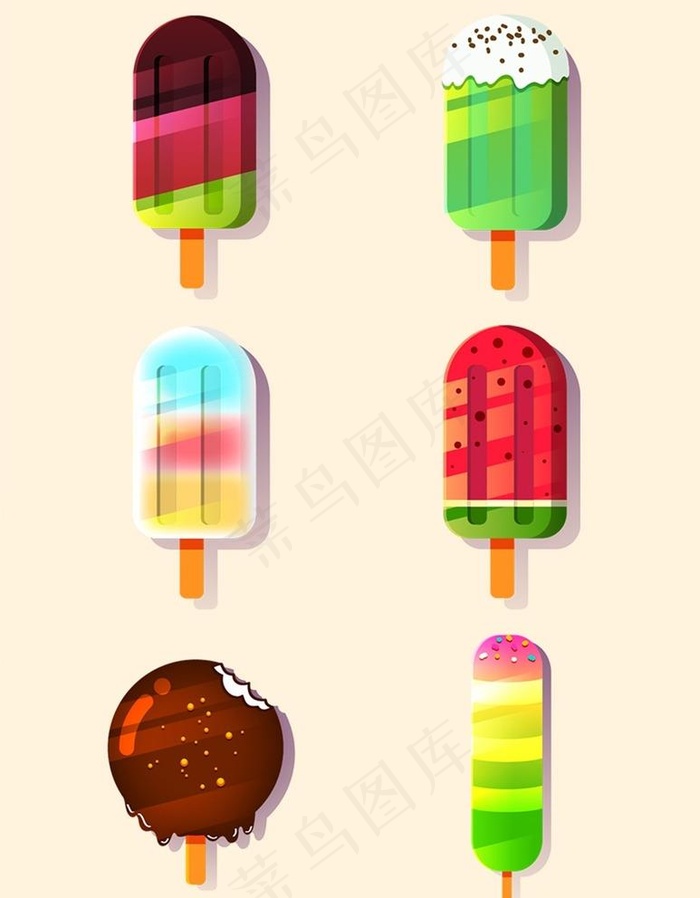夏天棒冰矢量素材设计元素图片