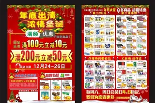 药店圣诞节单页DM图片