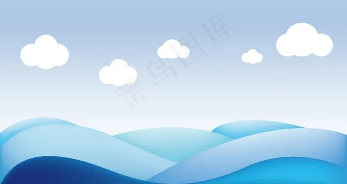 卡通天空海洋图片ai矢量模版下载