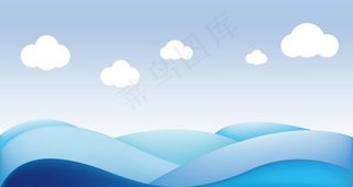 卡通天空海洋图片