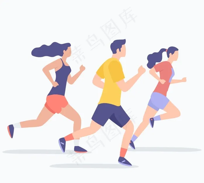 跑步健身青年男女图片