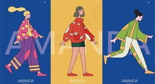 时装搭配手绘图片