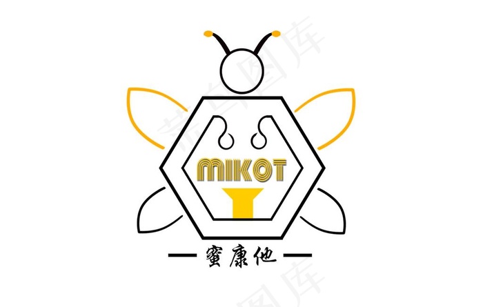 蜜蜂LOGO图片psd模版下载