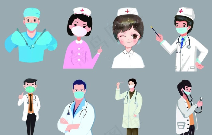 戴口罩医生图片