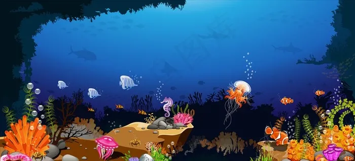 海底图片ai矢量模版下载