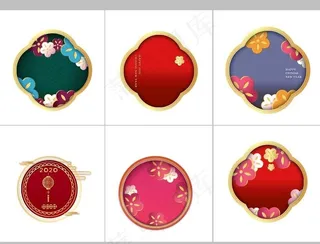 圆形花绞边框图片