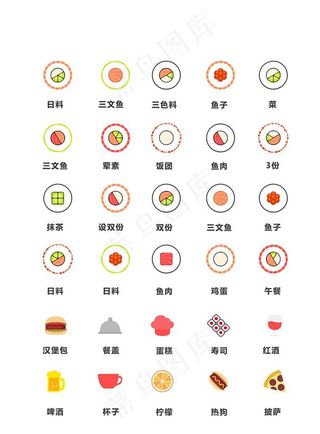 美食图标 食品图标 餐饮图标图片