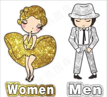 梦露 卡通 Q版 杰克逊 卫生间 卫生间标志 厕所标志图片