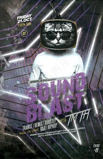 喵星人嘻哈潮流电音热舞派对海报图片