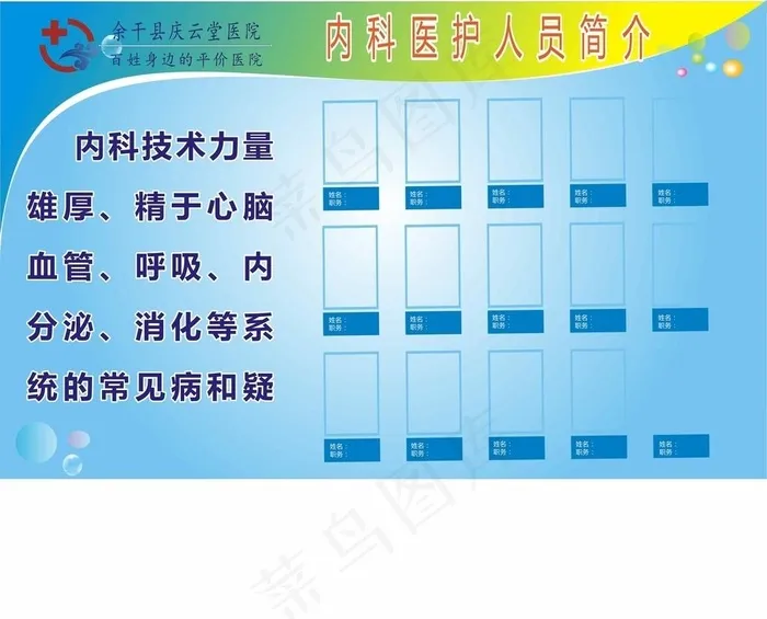 内科医护人员简介一览表图片cdr矢量模版下载
