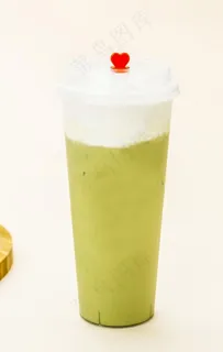 抹茶奶盖图片