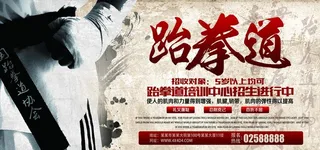 跆拳道展板图片
