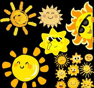 卡通太阳集合免抠素材图片