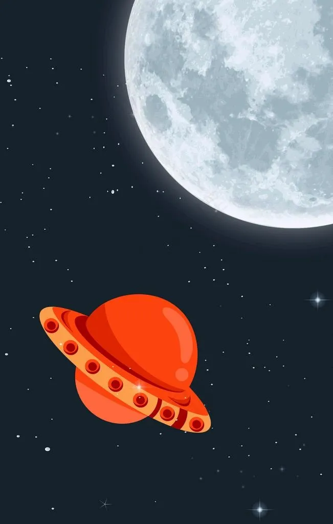 新中式月亮月球宇宙飞船装饰画图片