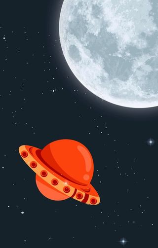 新中式月亮月球宇宙飞船装饰画图片