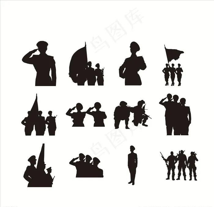 军人素材图片cdr矢量模版下载