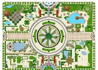 广场绿地效果图图片