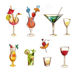 手绘鸡尾酒图片