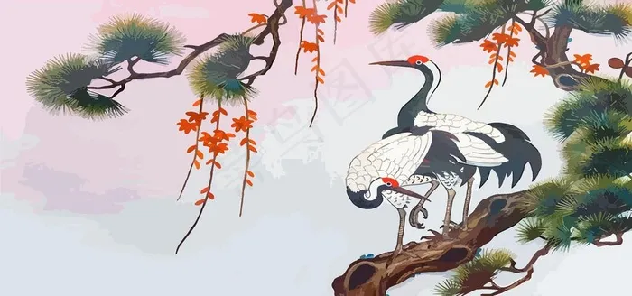 水墨图片ai矢量模版下载