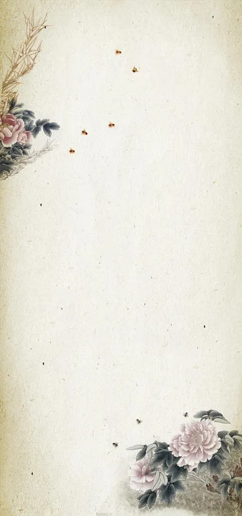 简约素雅古风牡丹花海报图片