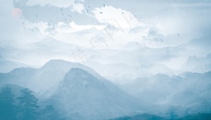 水墨群山画图片
