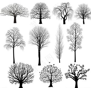 树剪影图片