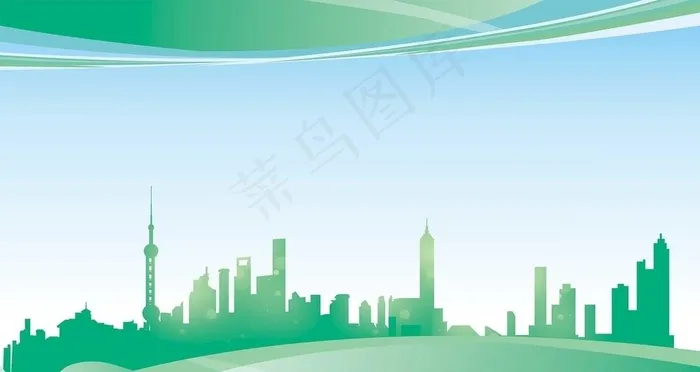 城市剪影图片cdr矢量模版下载