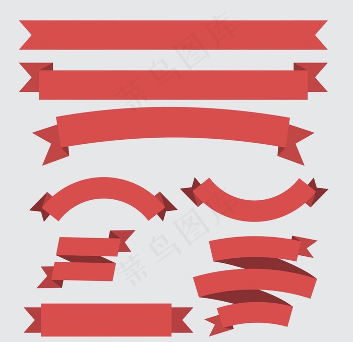 红色折纸横幅图片