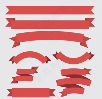 红色折纸横幅图片