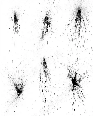 喷墨飞溅效果透明分层素材合集图片
