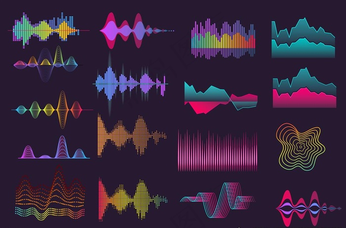 音波曲线背景图片ai矢量模版下载