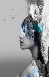 北欧美女装饰画图片