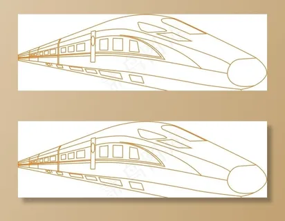 手绘动车线稿图图片