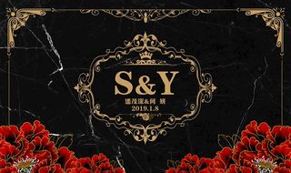 黑色大理石婚礼背景图片