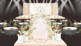 香槟色拱门婚礼效果图图片