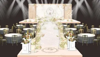 香槟色拱门婚礼效果图图片