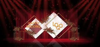 红色婚礼设计背景图片