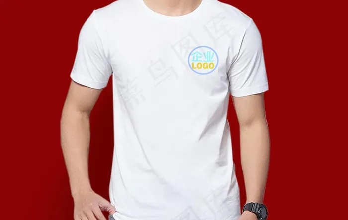 男士短袖样机图片psd模版下载