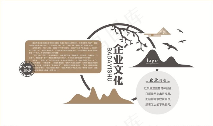 企业文化墙图片cdr矢量模版下载