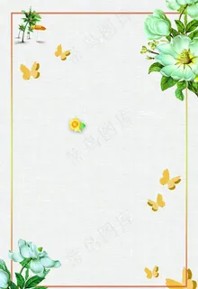 绿色花朵花卉边框图片