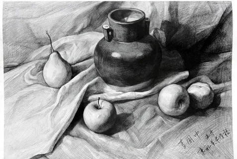 静物素描图片