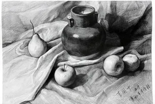 静物素描图片
